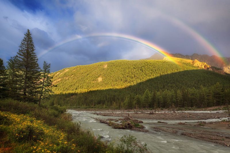 Вечер в горах Алтая фото превью