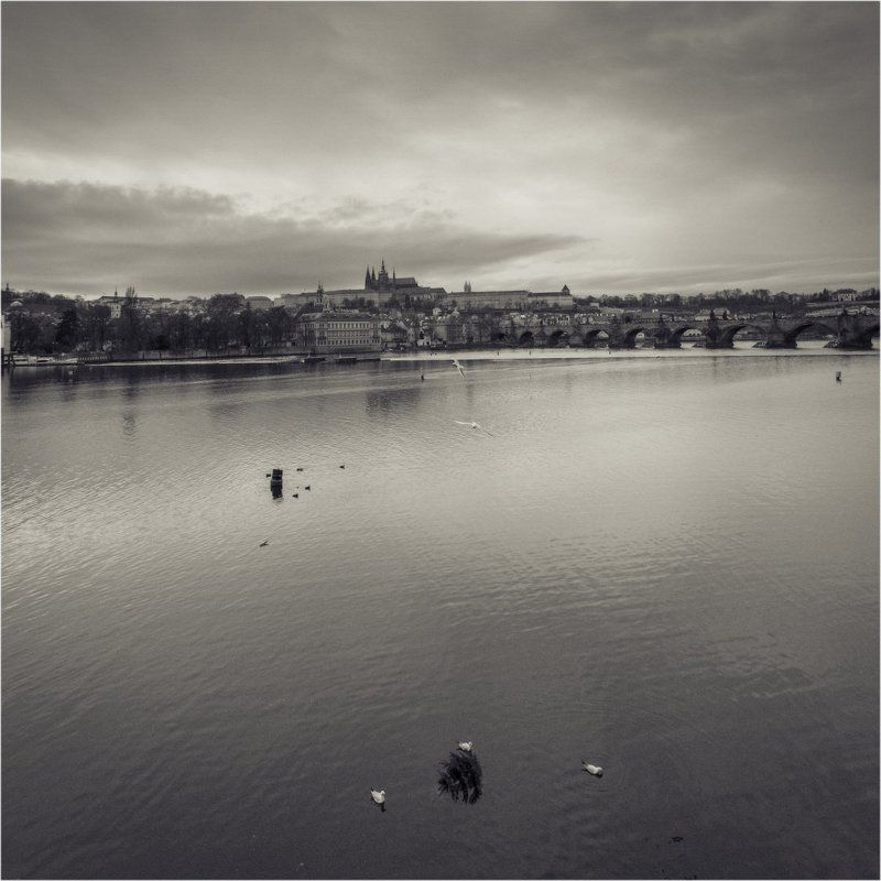 Прага, Чехия, Ретро, чб, Европа, река, мост, храм, театр, влтава, церковь,елка, новый год,  фото превью