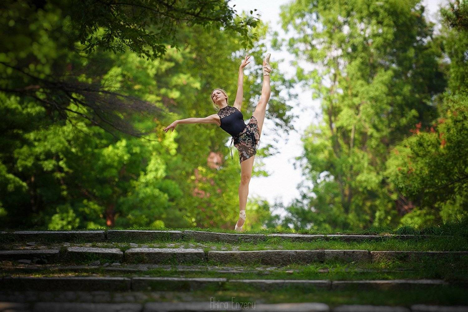 Ballerina, Ballet, Dance, Dancer, Park, Portrait, Stairs, Enzeru Akira