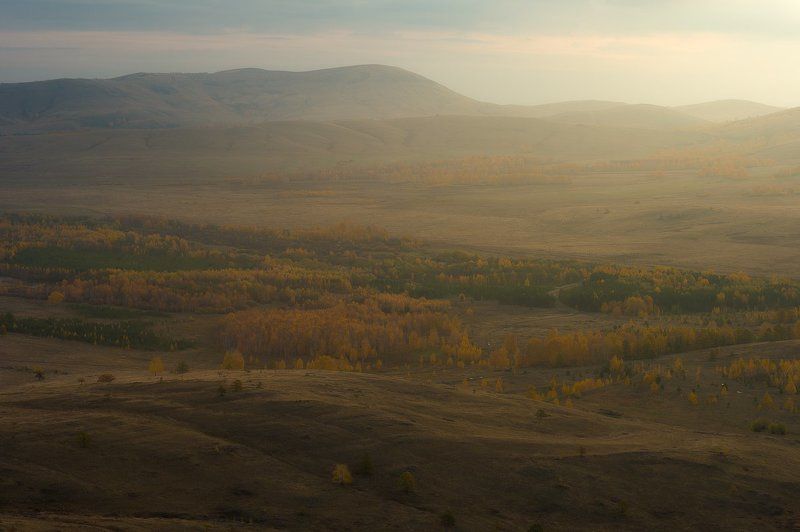башкирия, урал, траташ, осень, рассвет, утро  фото превью