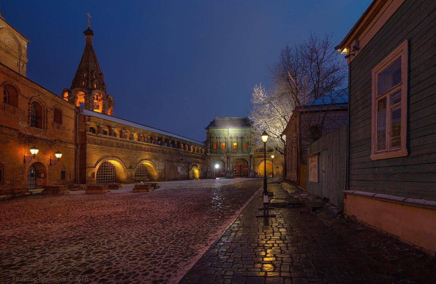 Вечер, Крутицкое, Москва, Подворье, Снегопад, Храм, Виктор Климкин