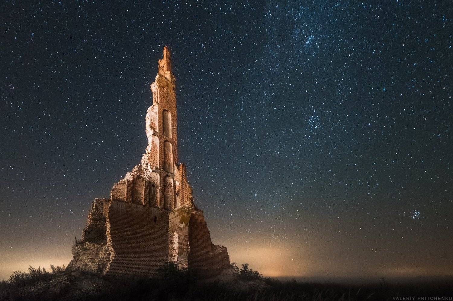 ночь, пейзаж, архитектура, звезды, природа, Валерий Притченко