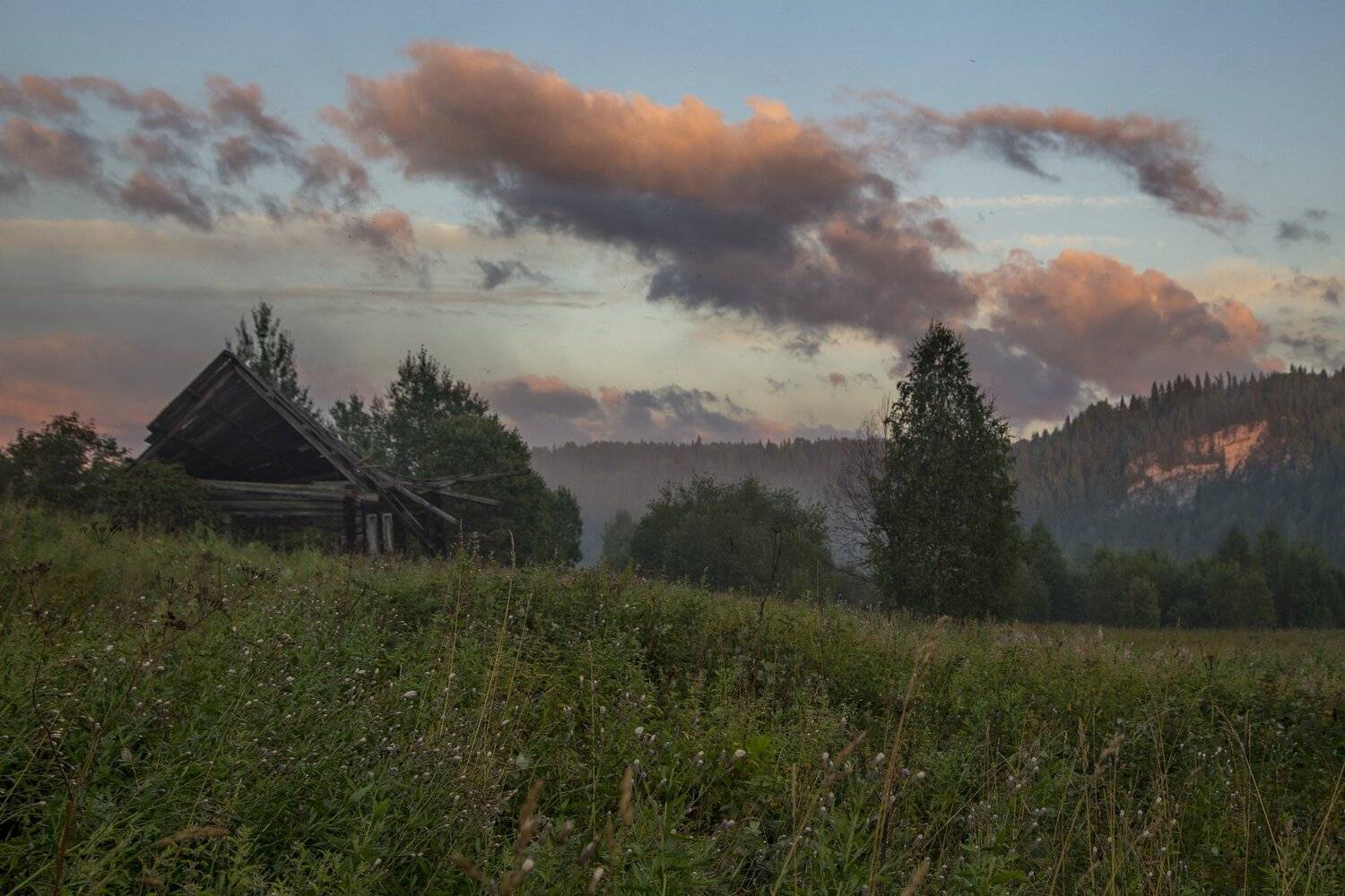 закат, скала, дом, заброшенный, Савицкий Ян