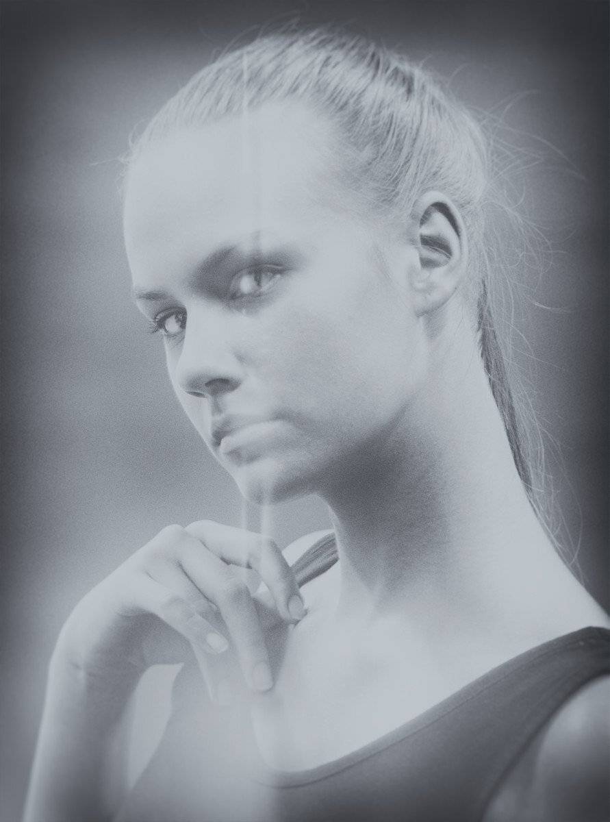 линии, пятна, арт, девушка, взгляд, valeko