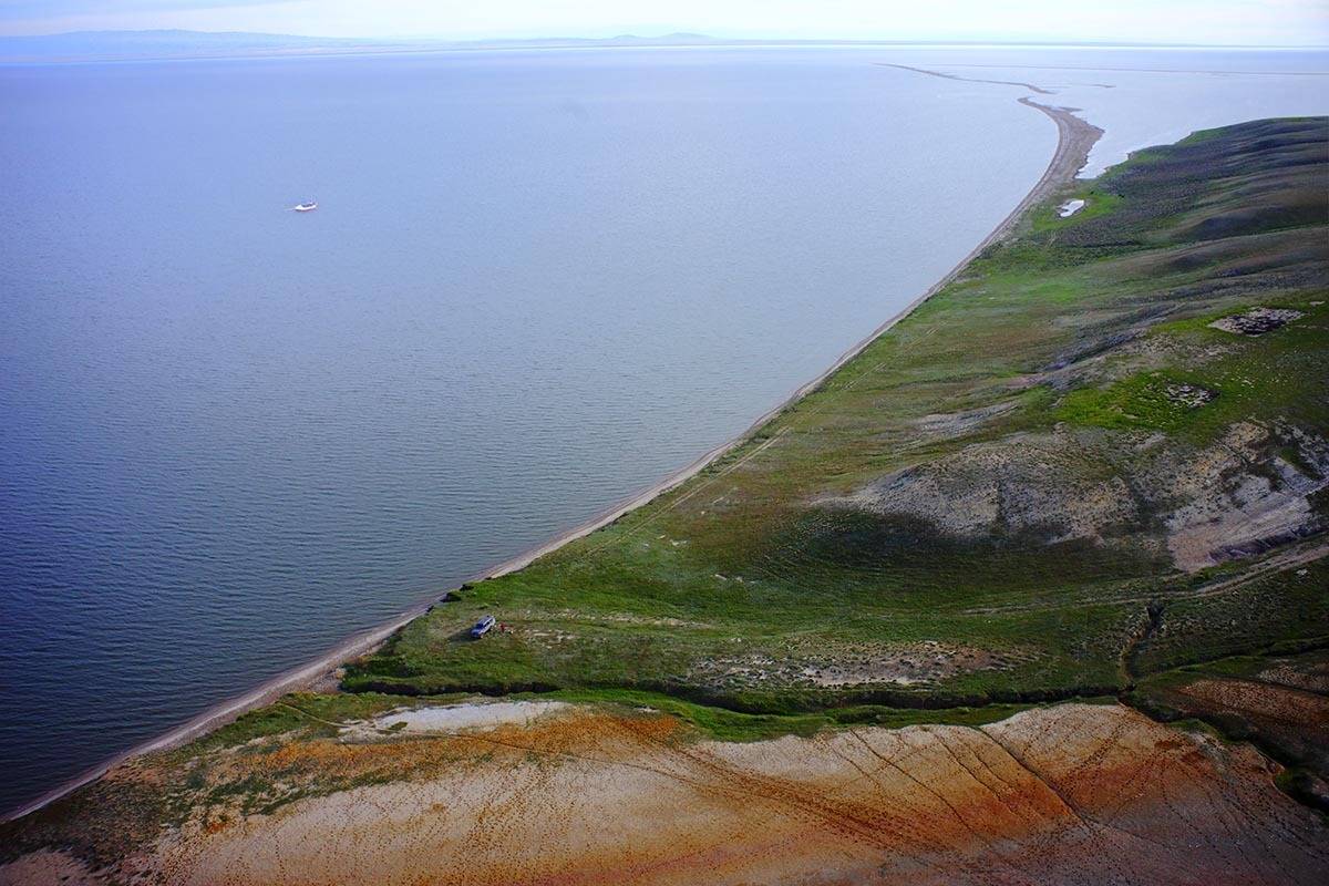 Казахстан, Восточно-Казахстанская область, Зайсан, озеро, берег, туризм, аэро, aerial, Борис Резванцев