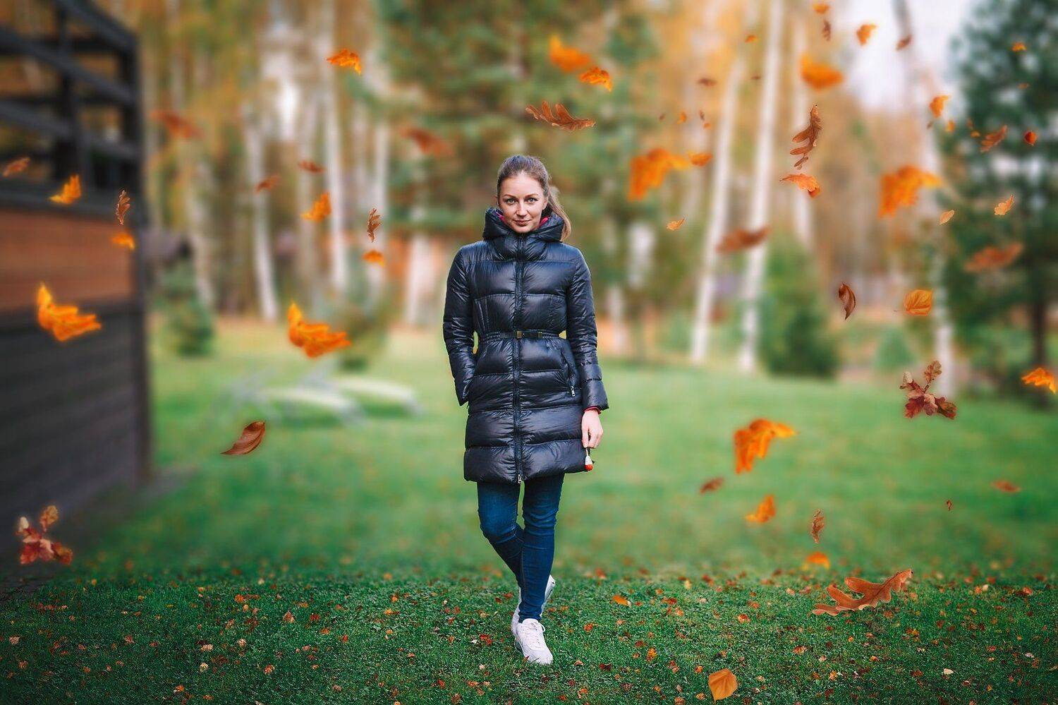 осень, девушка, листья, природа, Андрей Михайлов