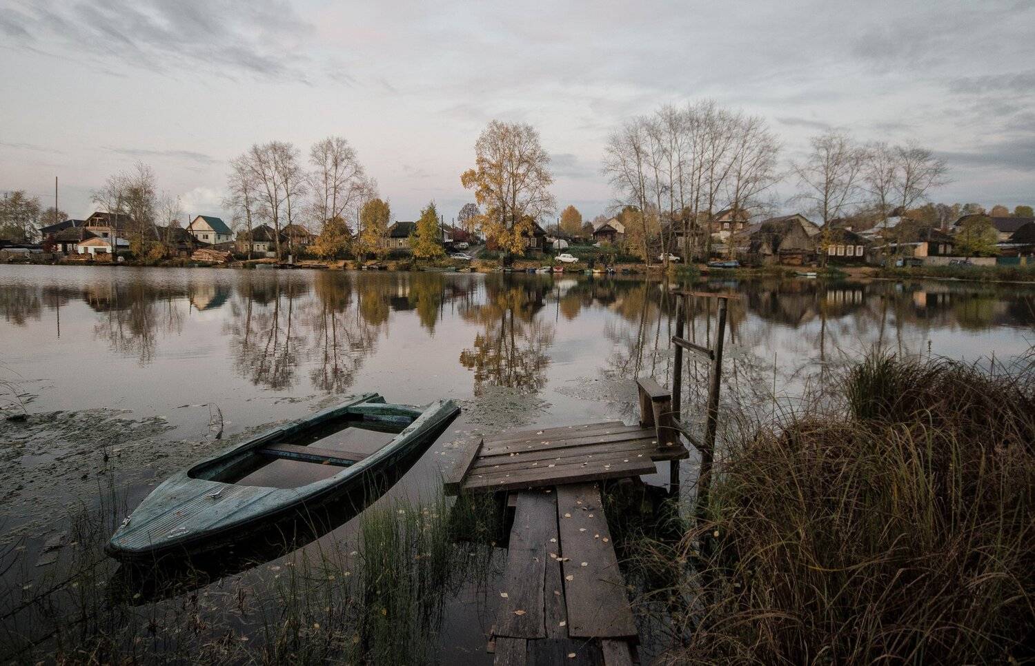 осень,серая,лодачка, Карепанов Евгений