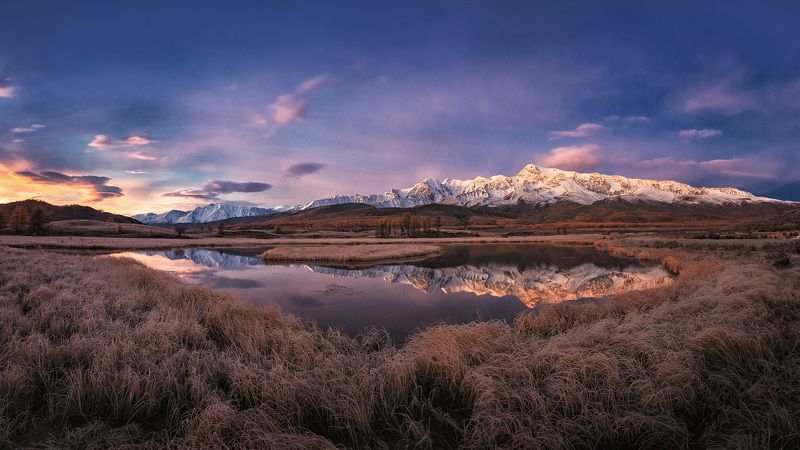 алтай, природа, пейзаж, рассвет, горы, озеро Отражение утра фото превью
