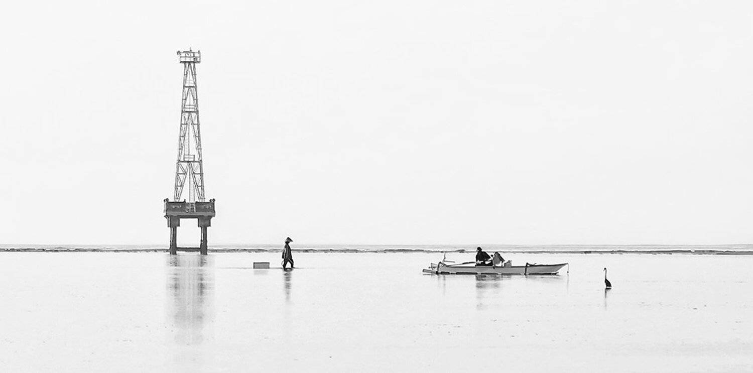 рыбалка, рыбаки, мель, отмель, отлив, индийский океан, вода, лодка, вышка, ALLA SOKOLOVA