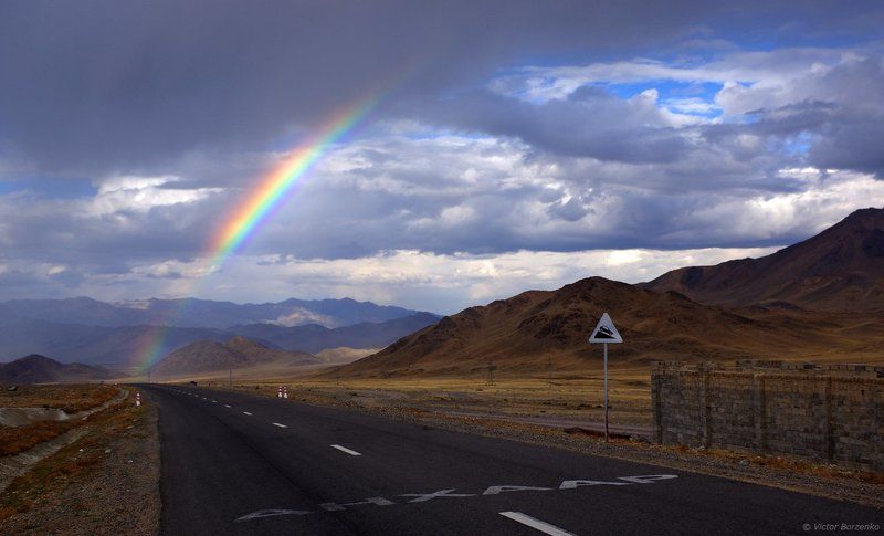 монголия, радуга, дорога Дорога к радуге фото превью