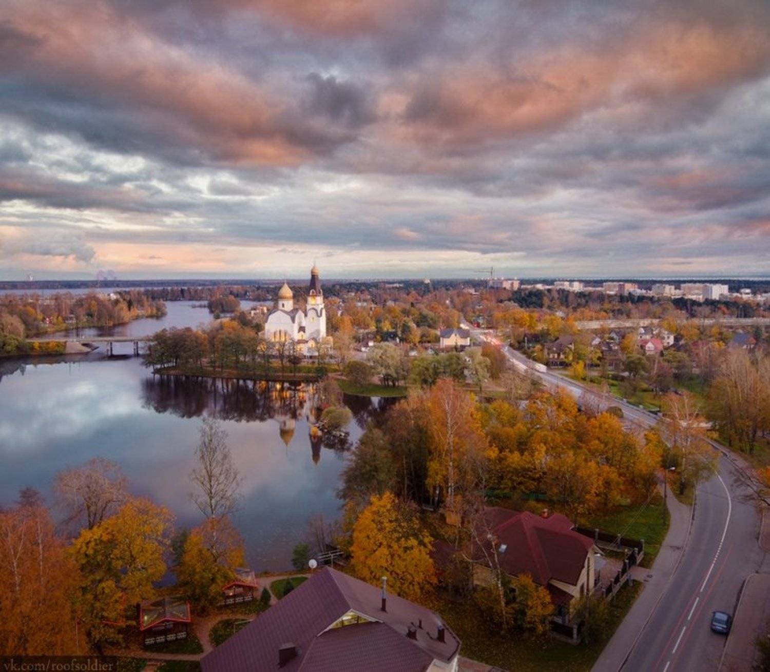 Осень, Сестрорецк, Санкт-Петербург, церковь, небо, пейзаж, Голубев Алексей