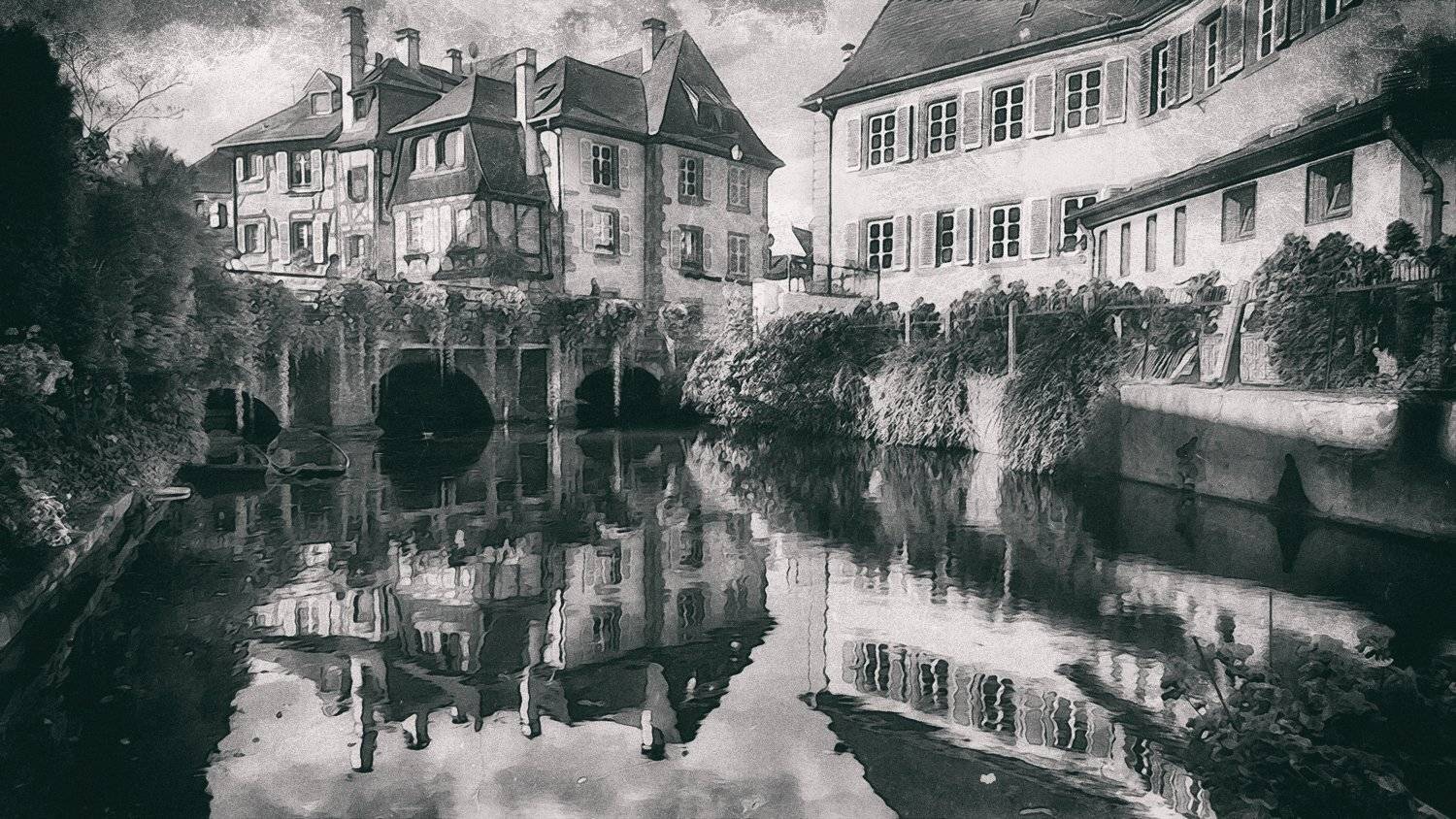 эльзас, кольмар, франция, отражение, река, лодка, исторический центр, дома, город, ALLA SOKOLOVA