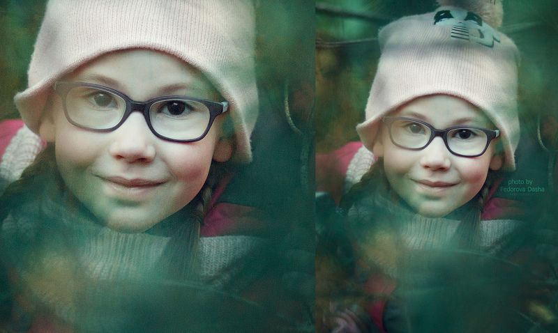 осень, дети, девочка, в очках, лес Анжела фото превью