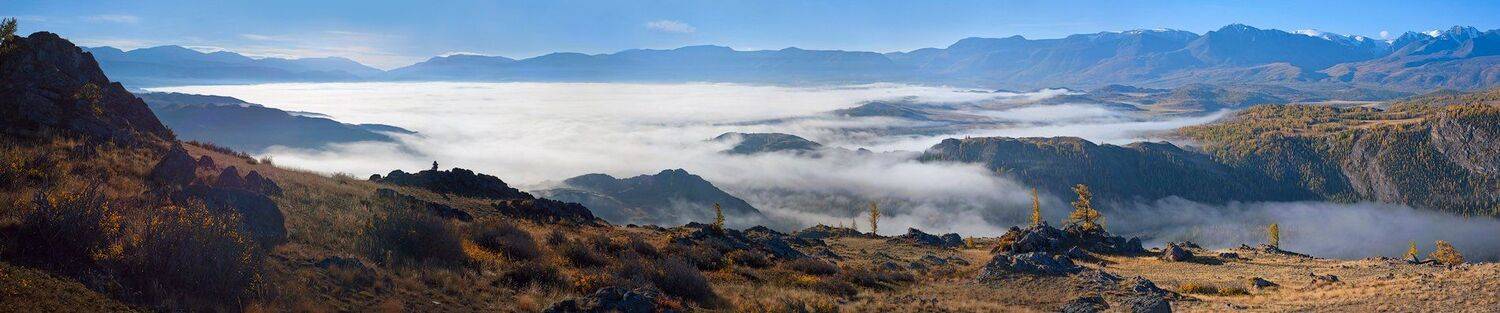 горы, облака, туман, курай, северо-чуйский хребет, горный алтай, республика алтай, Валерий Пешков
