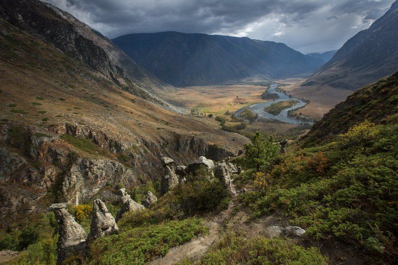 чулышман, каменные  грибы, река, долина ,горы ,корозия, выветривание, Каменные грибы фото превью