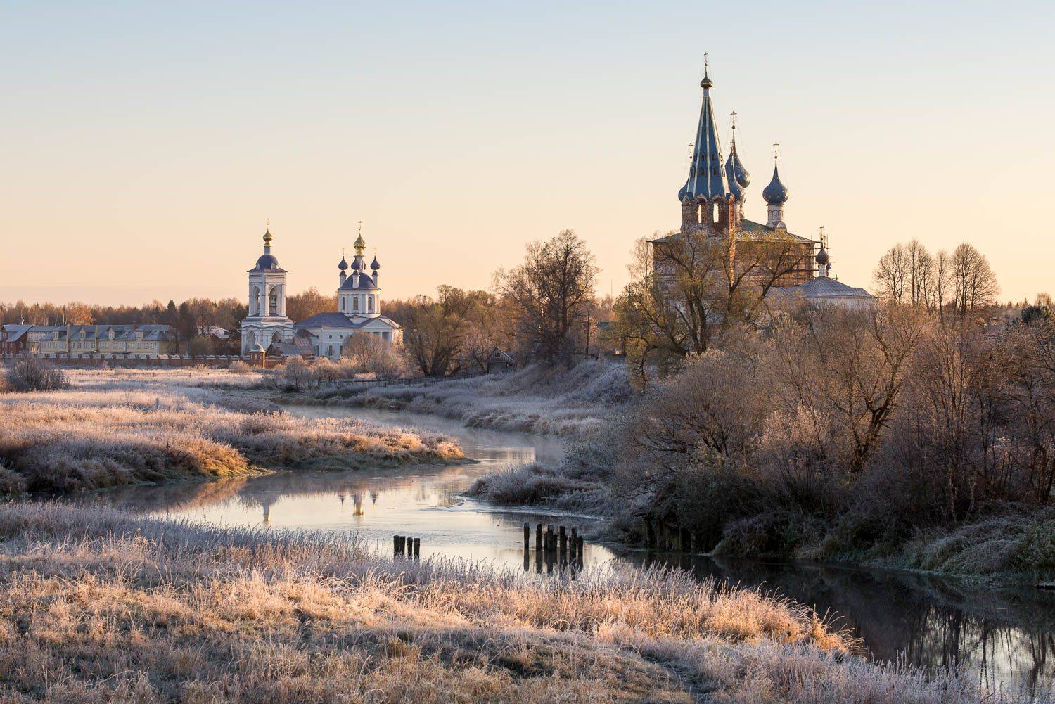 дунилово, теза, утро, рассвет, октябрь, иней, заморозки, Татьяна Белякова