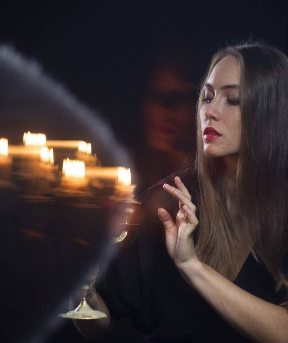 девушка, портрет, магия, свет, свечи, valeko