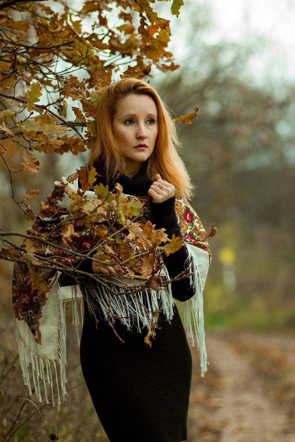 девушка, портрет, осень, Александр