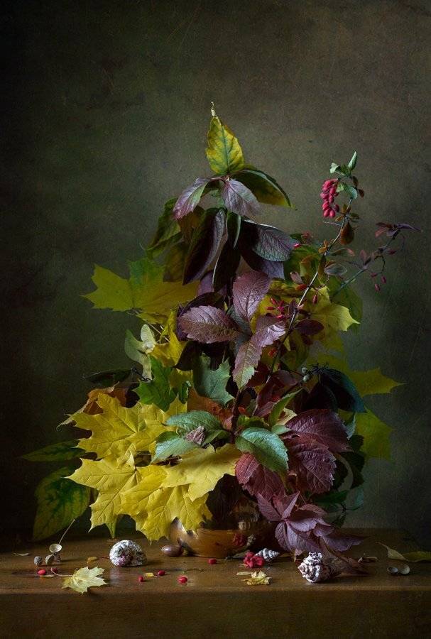 натюрморт, букет, осень, листья, Курочкина Диана