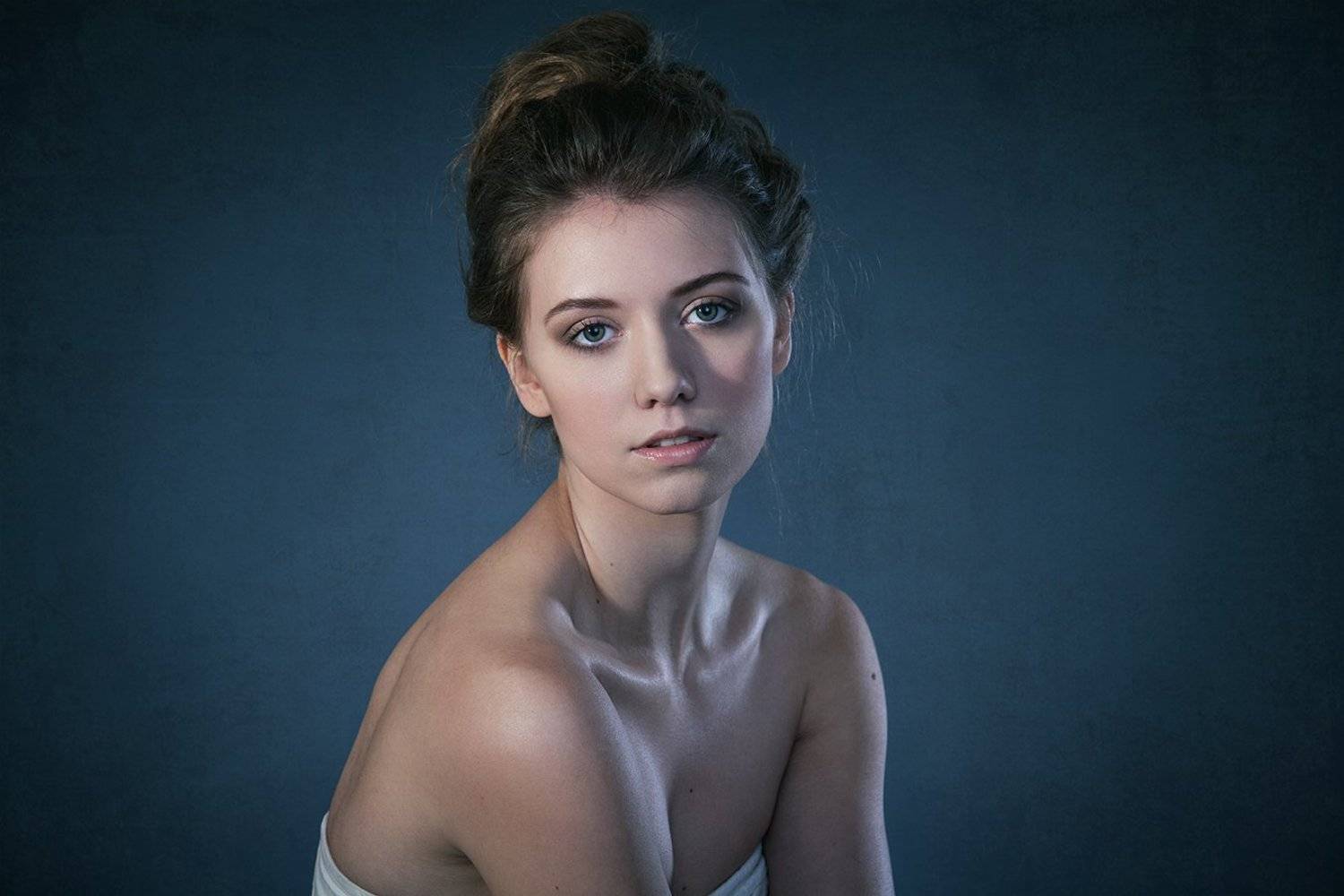 девушка, портрет, молодая, синий, студия, свет, модель, Сотников Иван