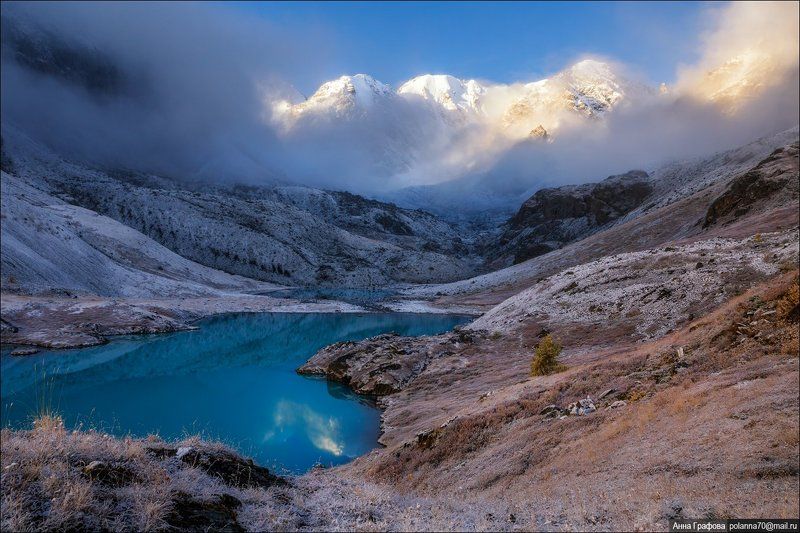 алтай, горы, горный алтай, северо-чуйский хребет, каракабакские озера, аня графова Утренняя синь фото превью