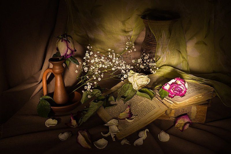 Натюрморт со старыми книгами фото превью