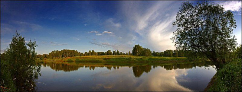 нсо, река, иня, вечер, закат, отражения, берег, аня графова Вечерняя палитра 2 фото превью