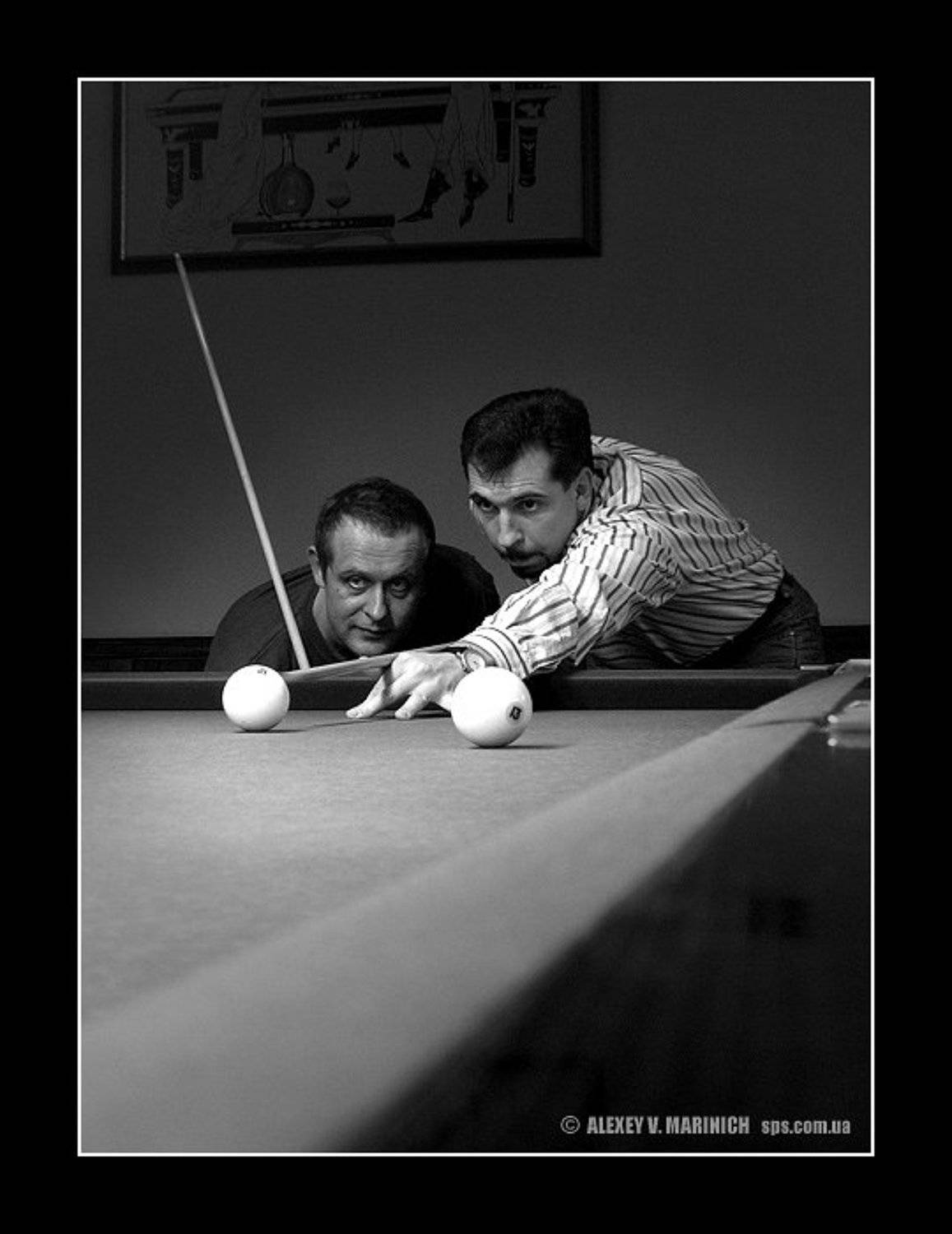 стратегия, игрок, бильярд, партия, шар, кий, чб, ч/б, стол, жанр, люди, эмоции, киев, Alexey Marinich
