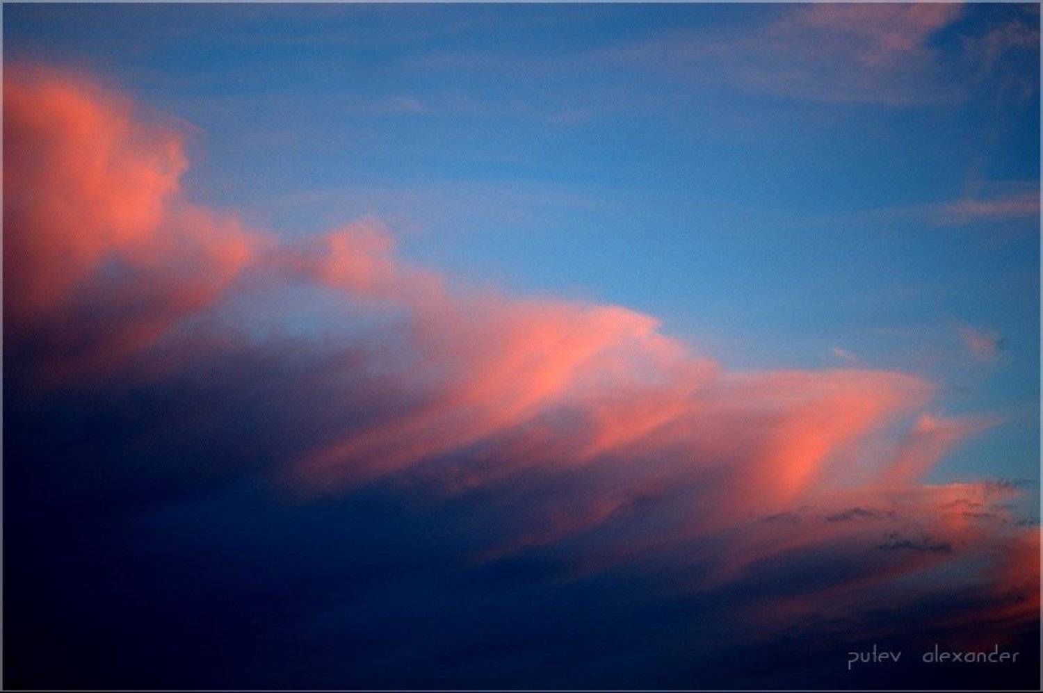 алый,парсуа,облака,небо,закат, Александр Путев