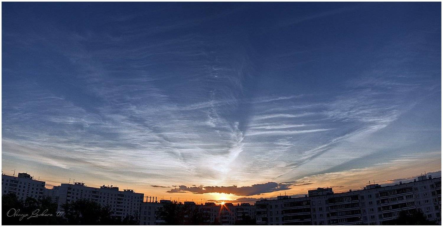 закат, облака, лето, вечер, панорама, Олеся Ласкова