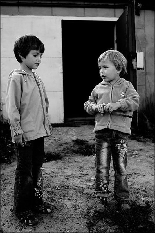 аня, марина, ч/б Сестры (black and white) фото превью