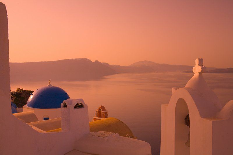 Восход на острове Санторини фото превью