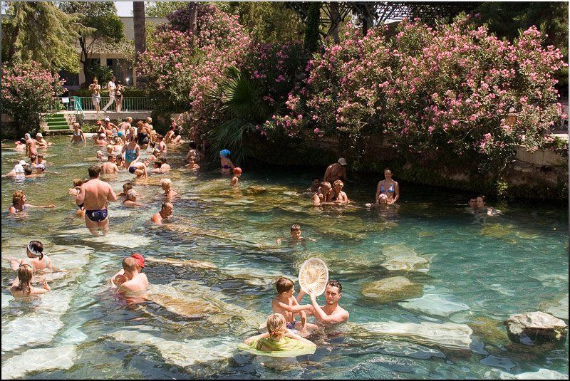турция, памуккале, бассейн, клеопатра бассейн Клеопатры фото превью