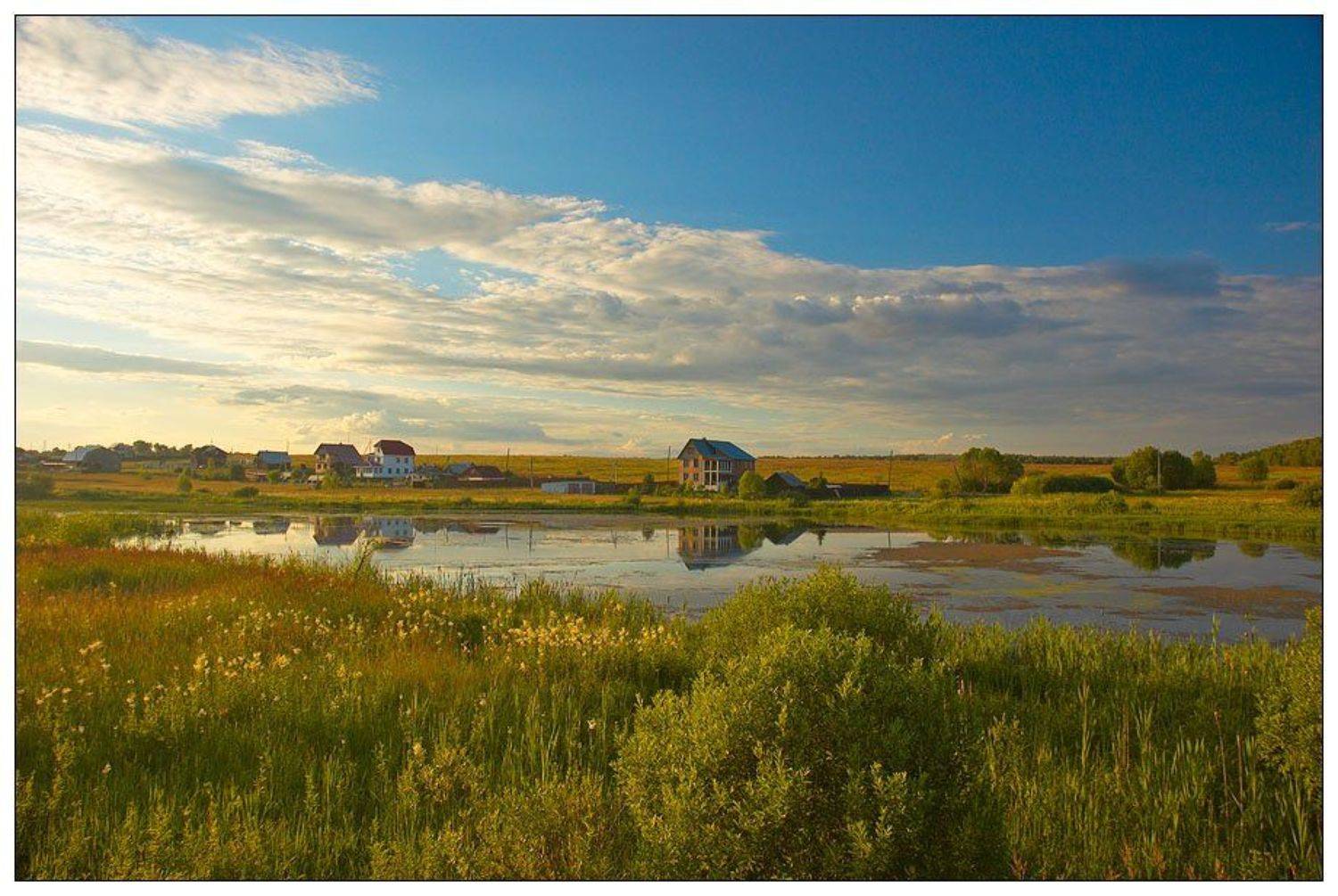 природа, закат, подмосковье, прод, вода, облака, лето, Павел