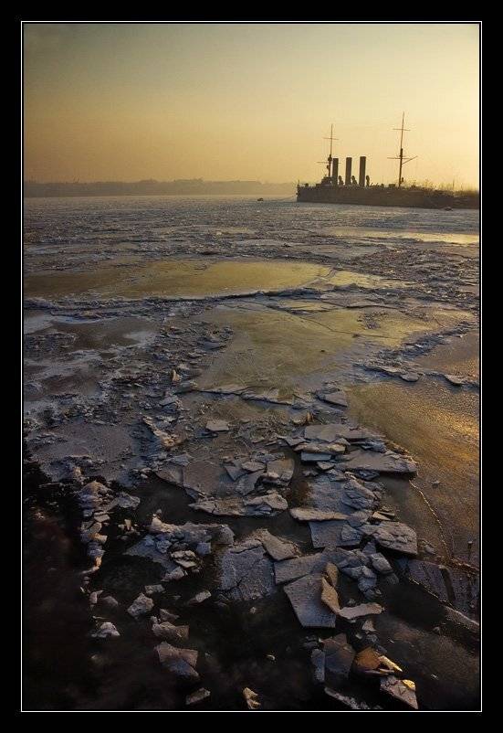 нева, аврора,мороз, лед, зима, закат., iluxom