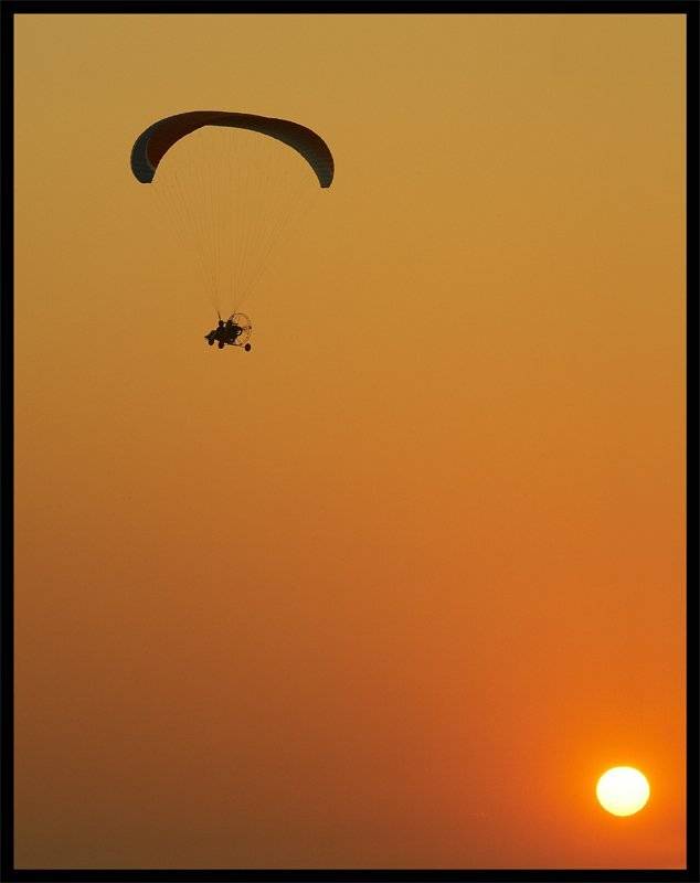 параплан, солнце, закат, полет, Vadim Balakin