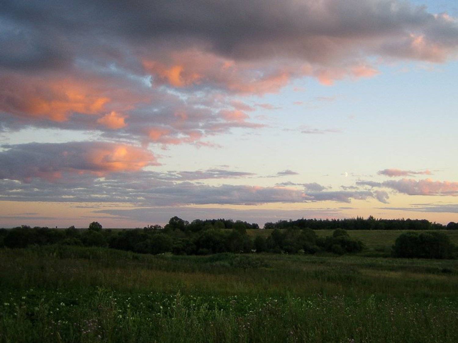 старая ладога, закат, месяц, Братаев Юра