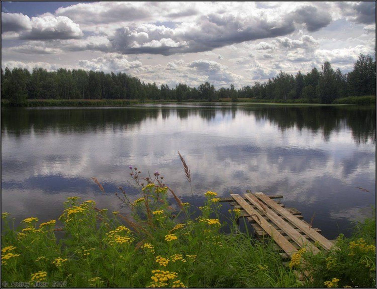 июль, лето, небо, облака, пруд, пейзаж, photohunter, Андрей Житков