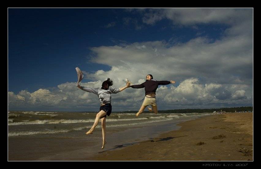 пляж,песок,волны,полет,вода,небо, iluxom