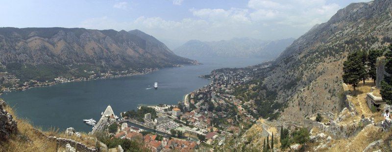 черногория, montenegro, котор, бухта, море, горы, панорама Старый город Котор фото превью