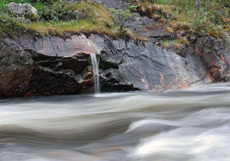 колвица, река, кольский, порог, белый, водопадик Водопадик фото превью
