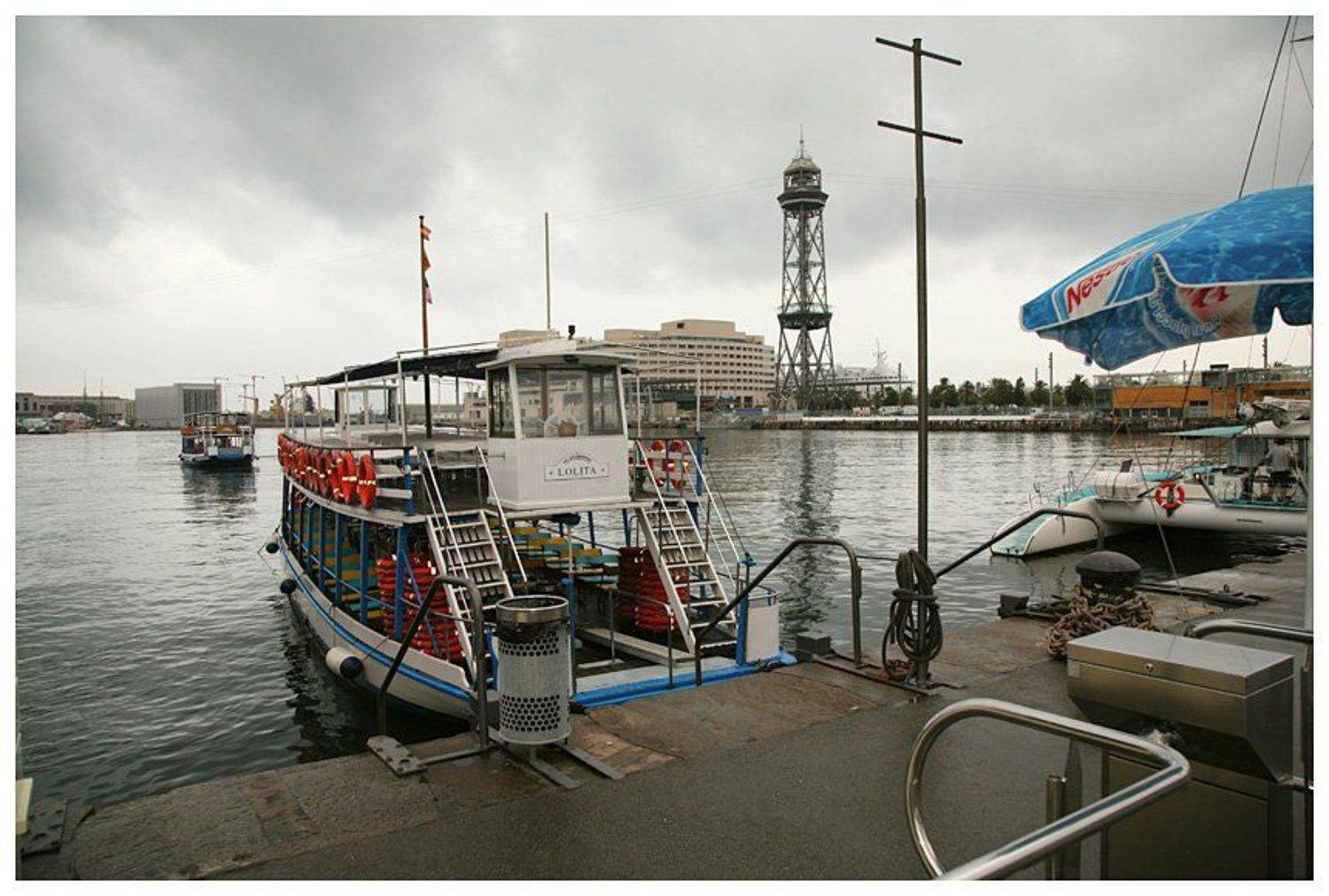 порт барселоны, средиземное море, порт, судно,, artboogie