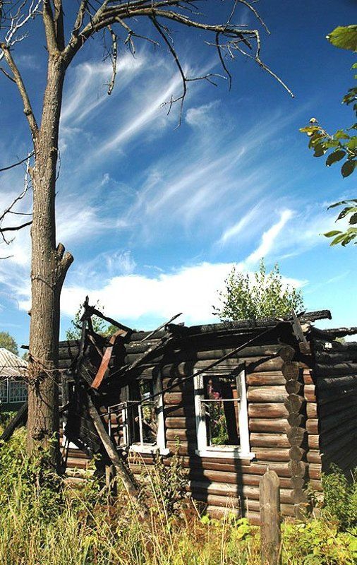 бологое, пожарище, небо Пожарище фото превью