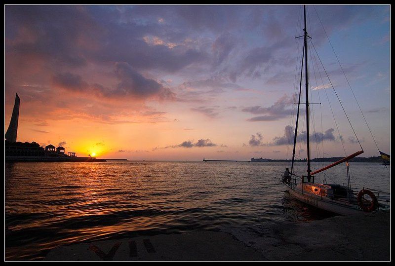 море, крым, солнце, причал  фото превью