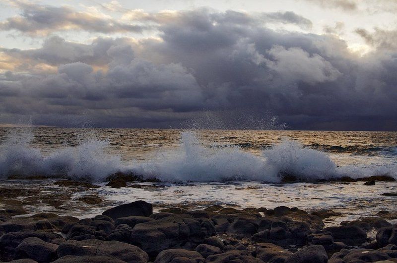 станко, берег, море, небо, гавайские, острова Прибой фото превью
