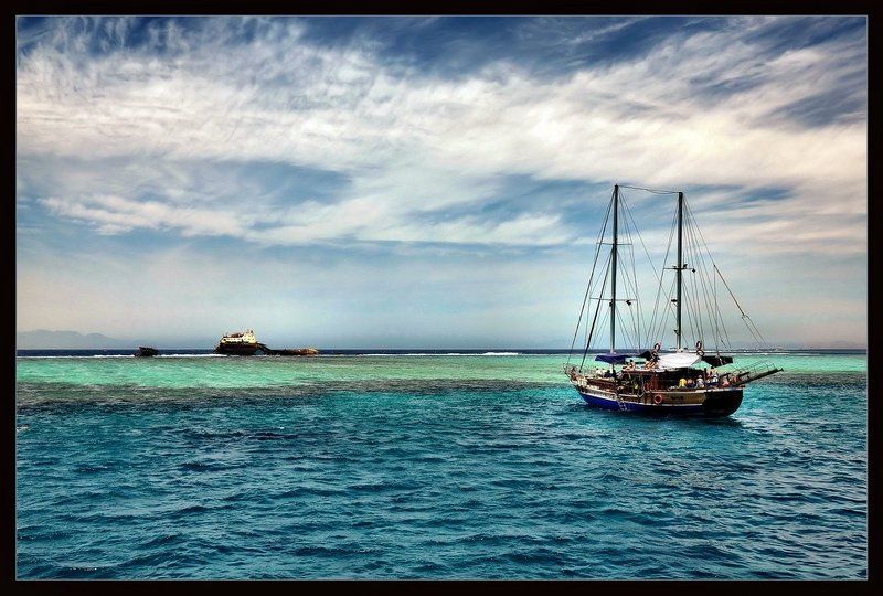 море, красное море, пейзаж, природа, акаба, акабский залив, египет, синай, лето, небо, облака Три слова о Красном море фото превью