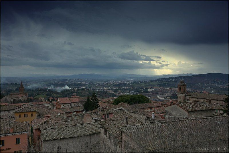 перуджа, город, небо, тоскана, италия Под небом Тосканы фото превью