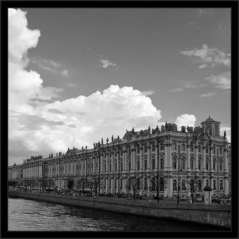 петербург, центр, зимний, дворец, чб, Kirill Shapovalov