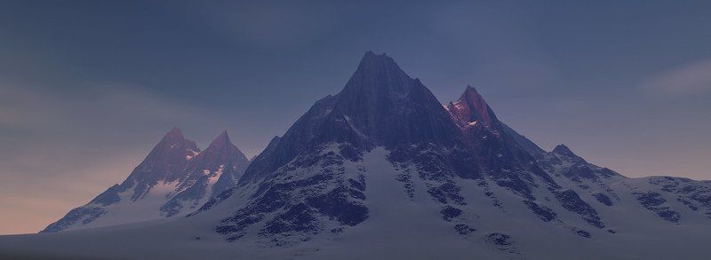 Вершины, освещенные солнцем фото превью