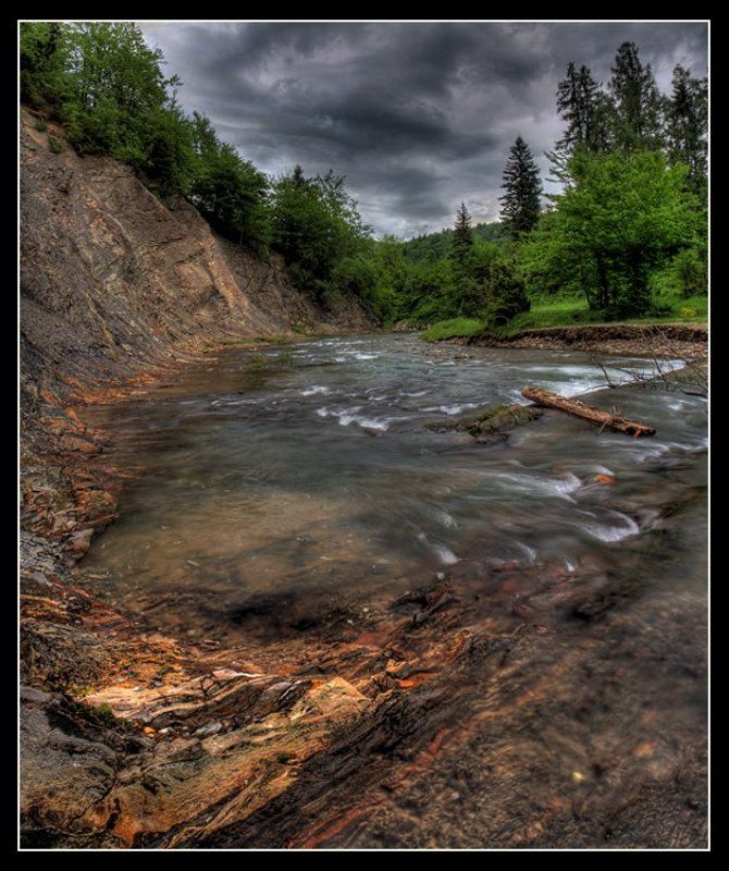 карпаты, каньон, река, лес, гроза Гроза в каньоне фото превью
